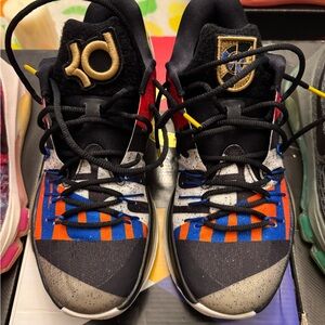 Nike KD Black Orange Blue Athletic Shoes
